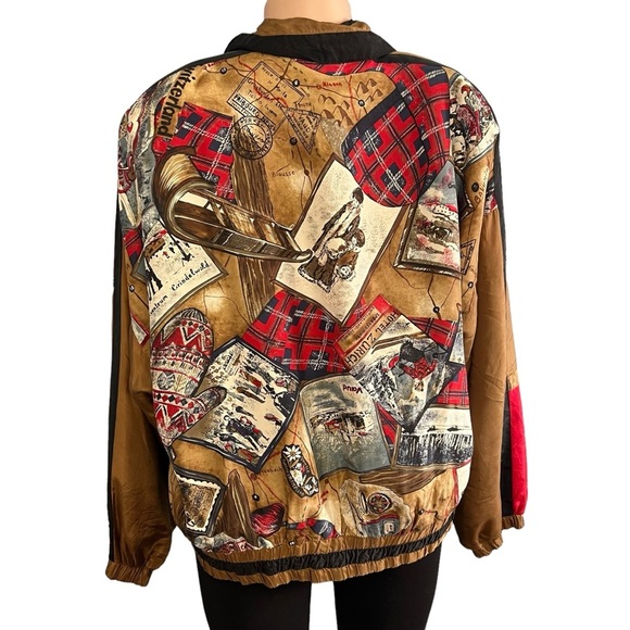 Studio Ray Tracksuit Jacket Brown 100% Silk Switzerland Winter - Picture 8 of 10